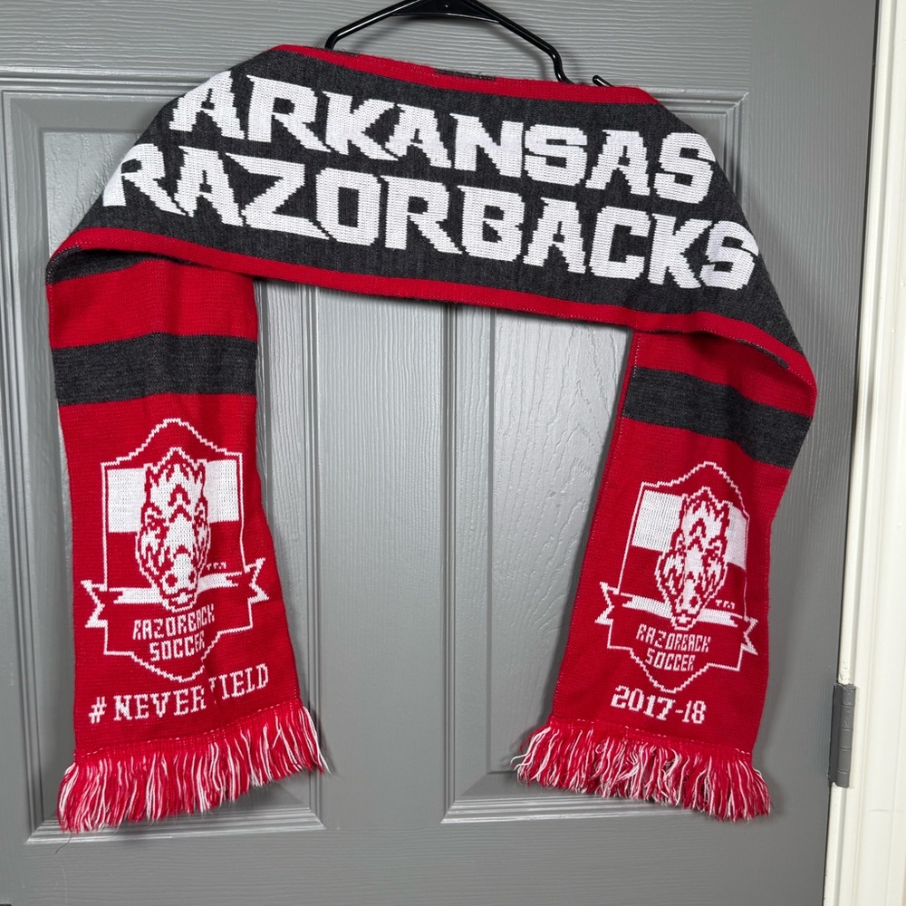Arkansas Razorbacks Red, White and Grey Scarf